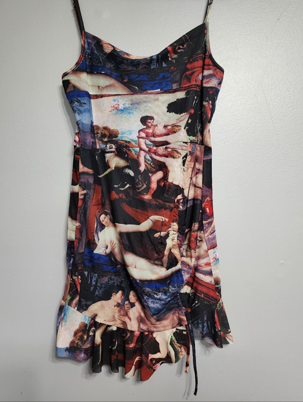 Multi-Color Renaissance Art Print Mini Dress - Picture 2 of 5